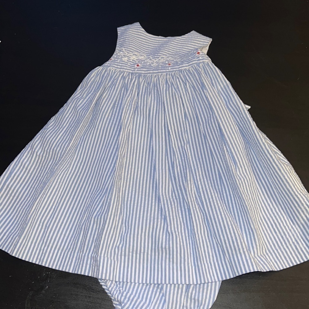 Edgehill Collection blue white stripe two piece dress set Sz 24‎ M